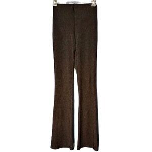 H&M-S-pleats pant texture- black satin pants KNIT PANT SKINNY WIDE LEG